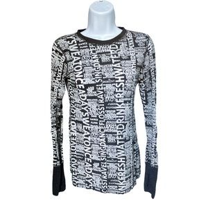 LULULEMON  Manifesto Long Sleeve Top Grey/White Love Sweat - Live Near the Ocean